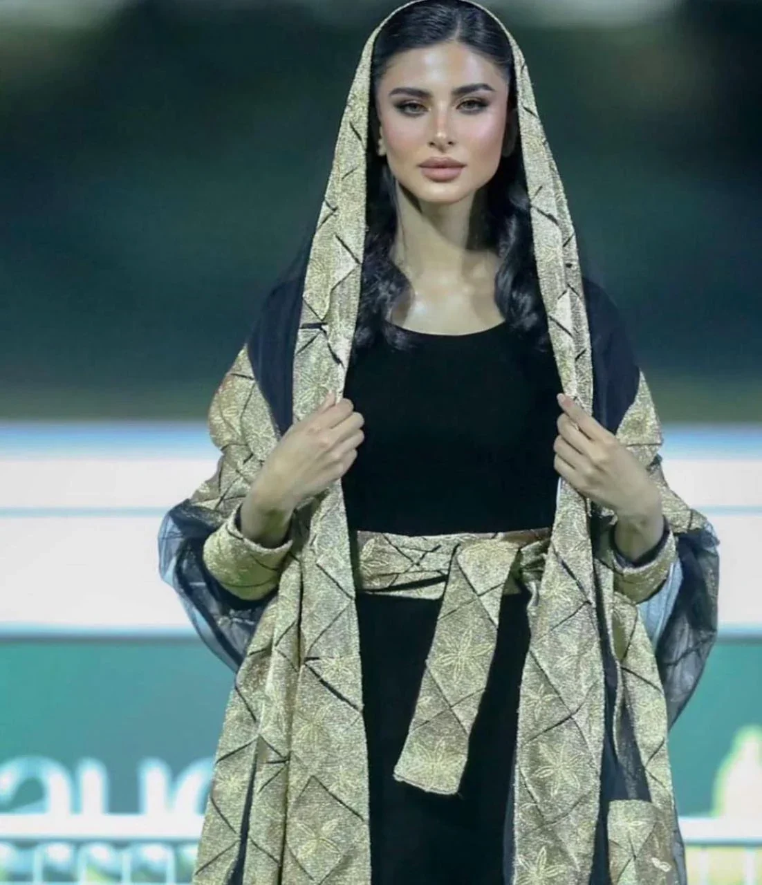 Black-and-gold traditional outfit